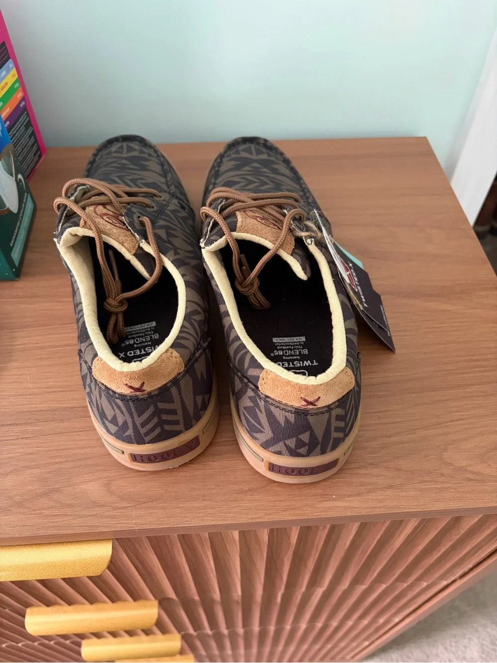 Twisted X Men's Brown Geo-Print Boat Shoes